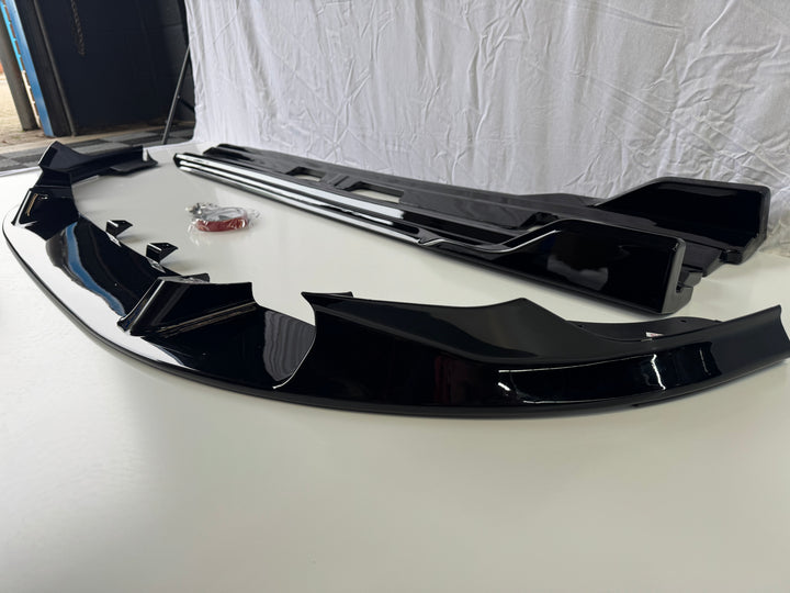 BMW X3M F97 PRE LCI GLOSS BLACK FRONT SPLITTER & SIDE SKIRTS 2018-2021 ...