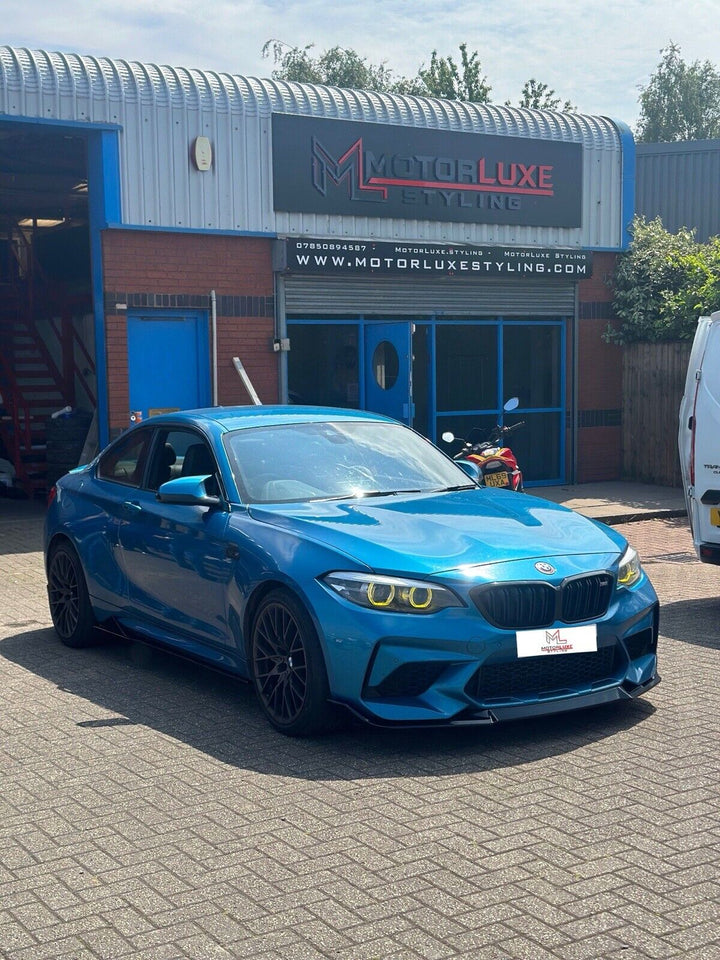 BMW M2 F87 GLOSS BLACK M PERFORMANCE KIT SPLITTER SKIRTS DIFFUSER SPOI ...