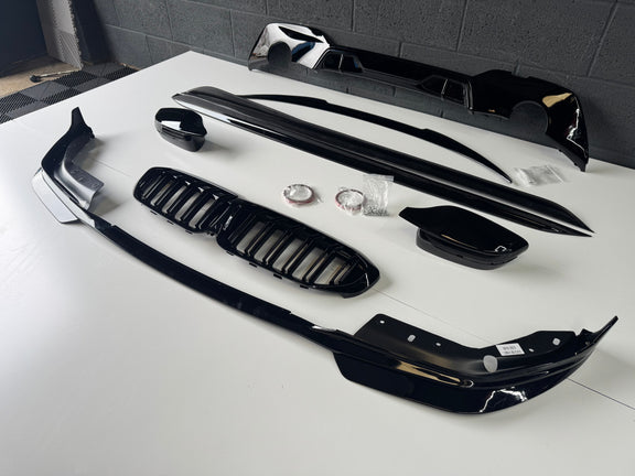 BMW 3 SERIES G20 GLOSS BLACK M PERFORMANCE KIT MP STYLE SPLITTER SKIRT ...
